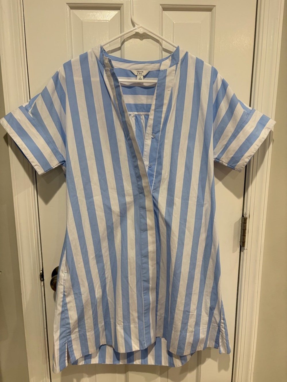 crown & ivy Blue and White Striped Mini Dress